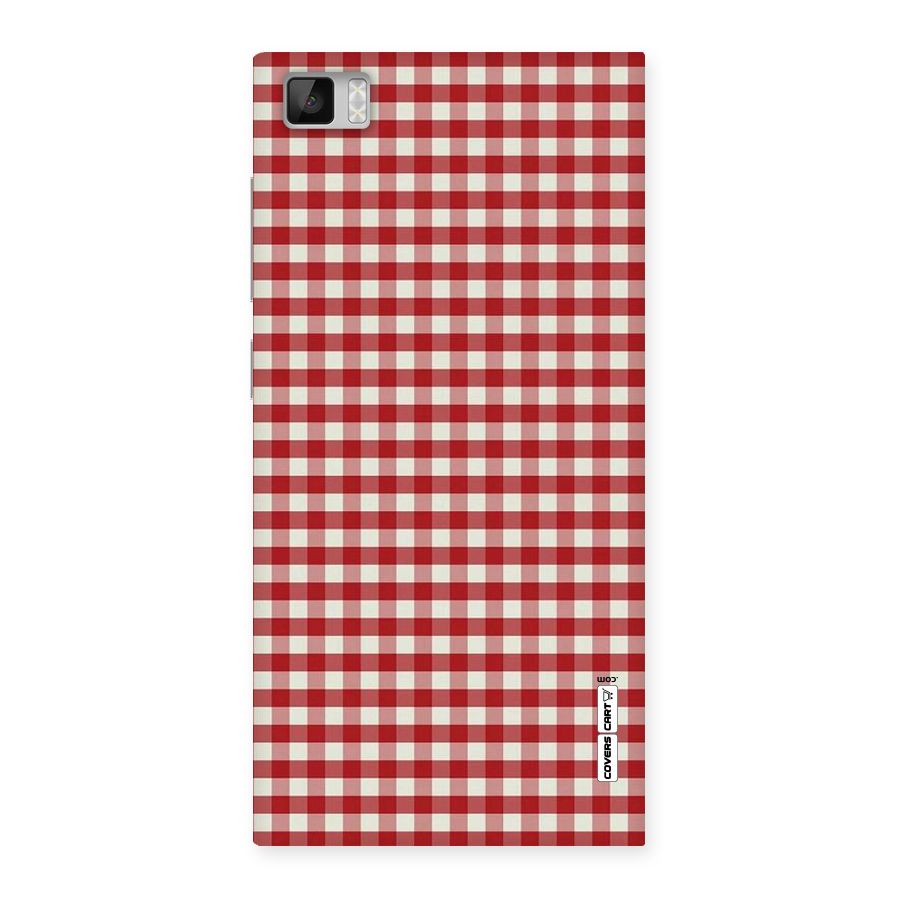 Red White Check Back Case for Xiaomi Mi3