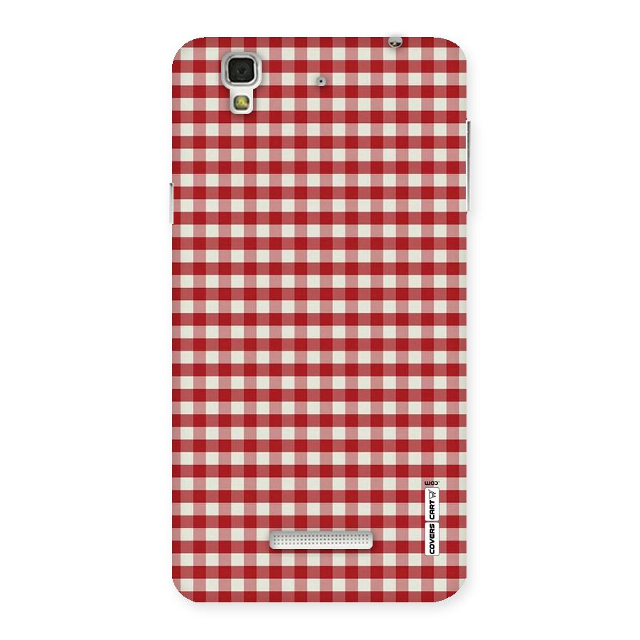 Red White Check Back Case for YU Yureka Plus