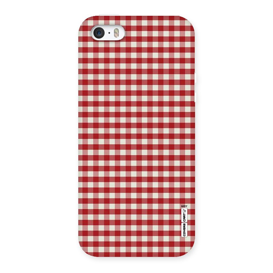 Red White Check Back Case for iPhone SE