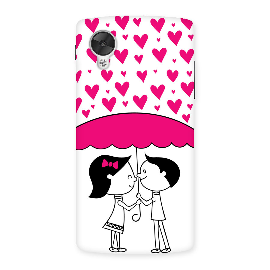 Romantic Couples with Hearts Back Case for Google Nexus 5