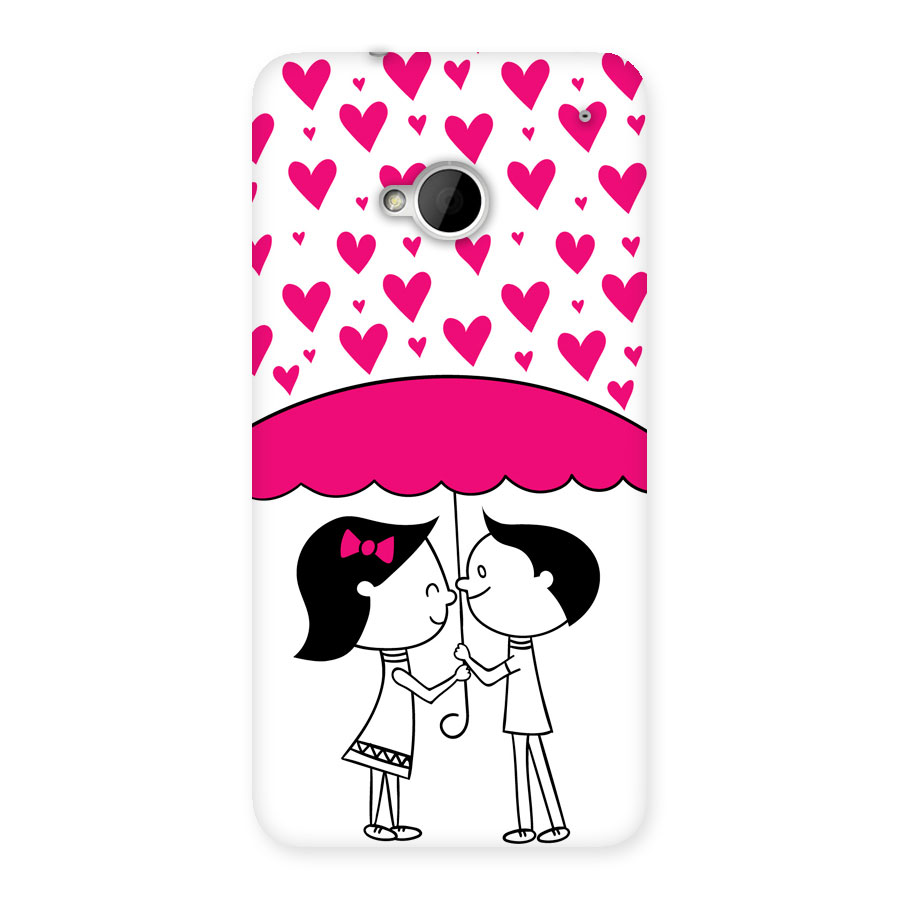 Romantic Couples with Hearts Back Case for HTC One M7