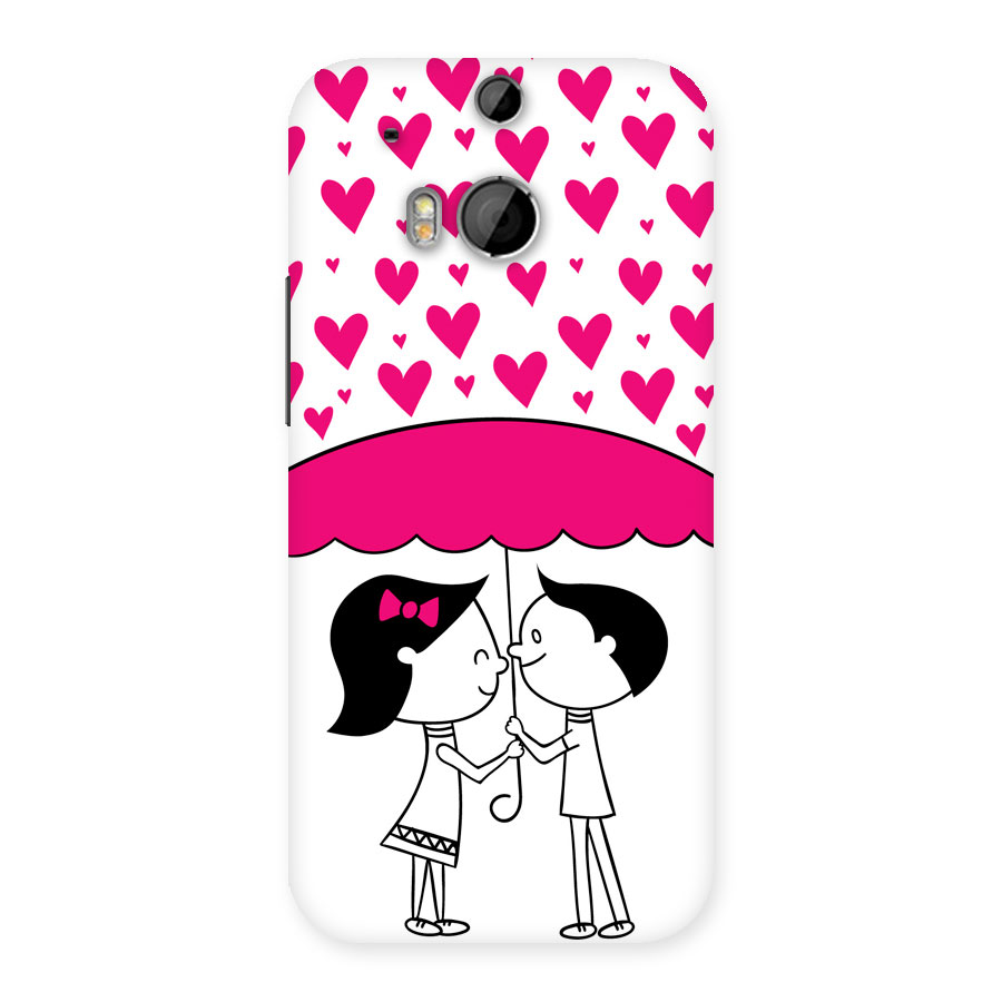 Romantic Couples with Hearts Back Case for HTC One M8