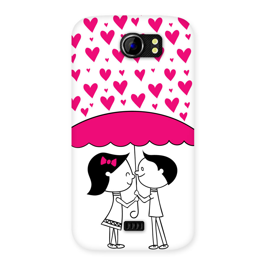 Romantic Couples with Hearts Back Case for Micromax Canvas 2 A110