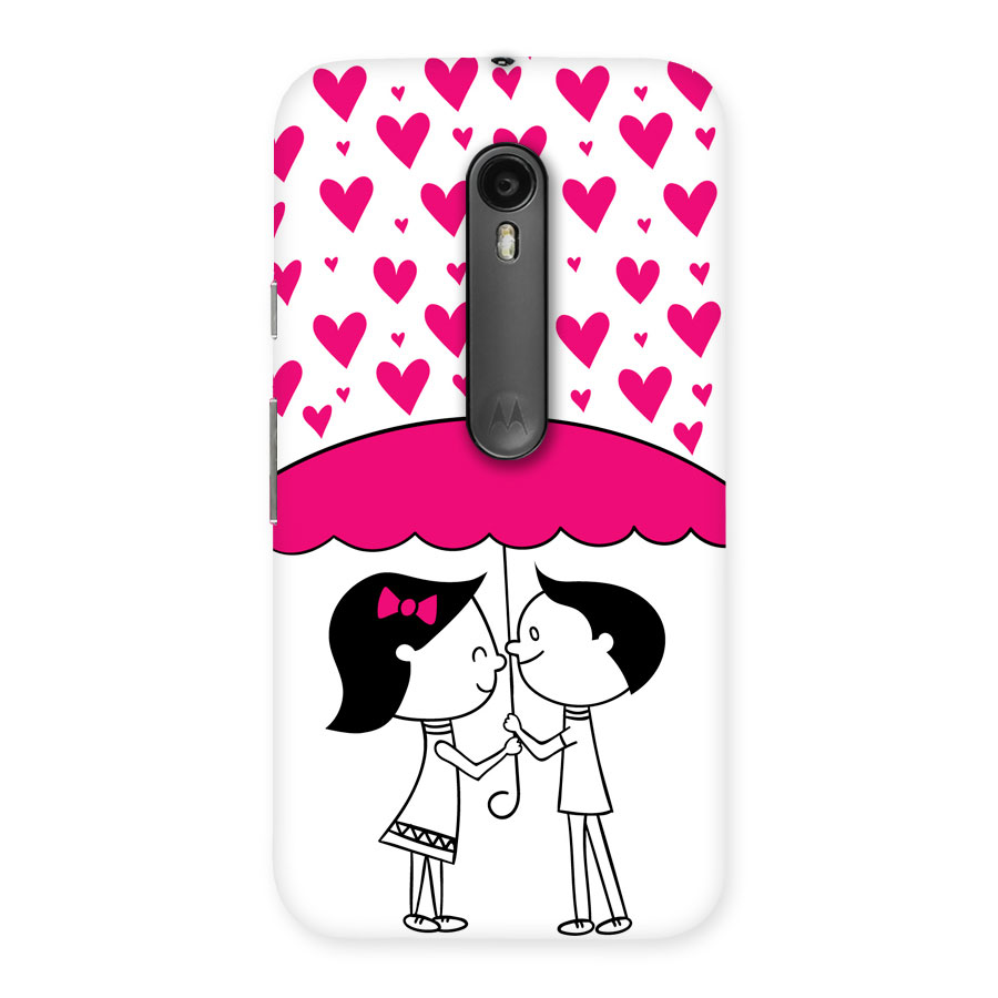 Romantic Couples with Hearts Back Case for Moto G3