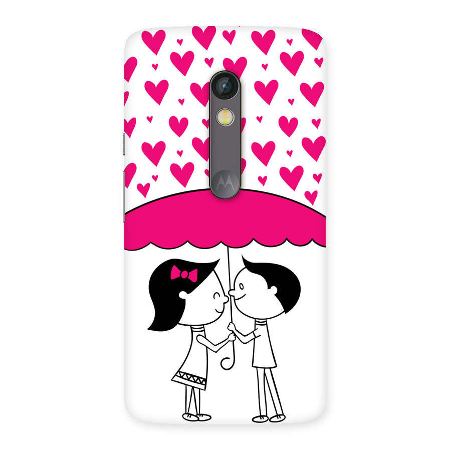 Romantic Couples with Hearts Back Case for Moto X Play