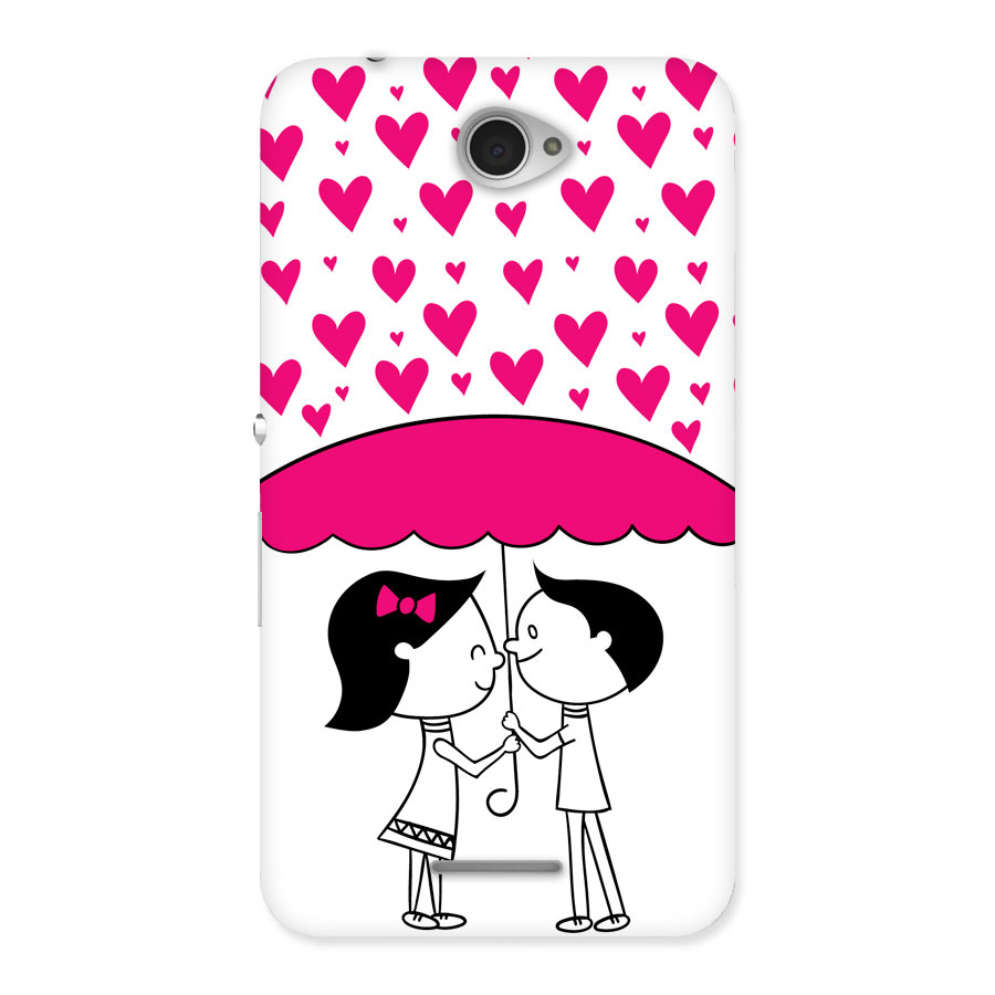 Romantic Couples with Hearts Back Case for Sony Xperia E4