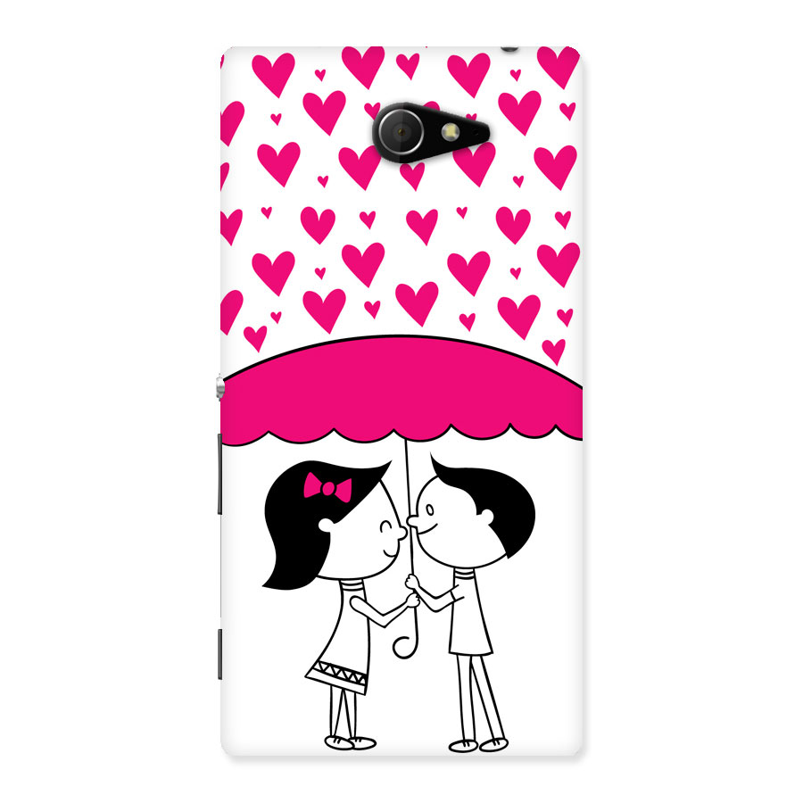 Romantic Couples with Hearts Back Case for Sony Xperia M2