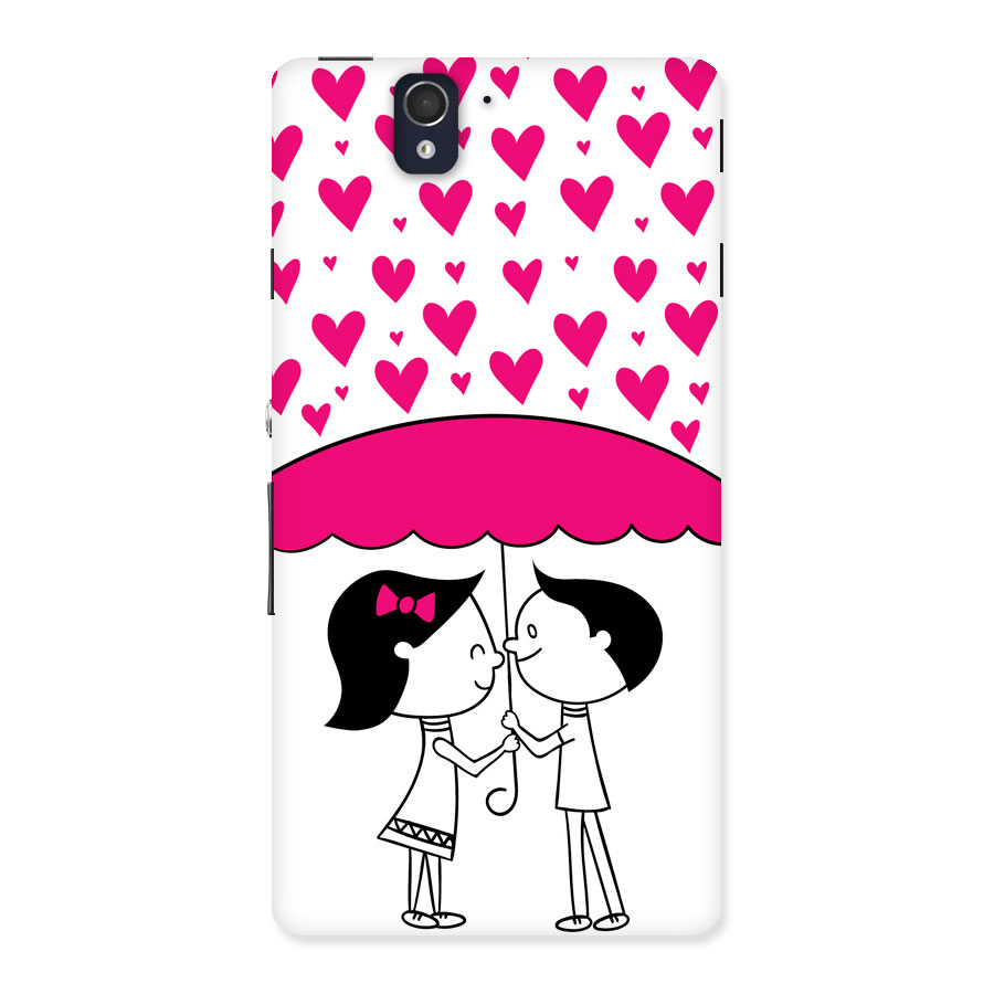 Romantic Couples with Hearts Back Case for Sony Xperia Z