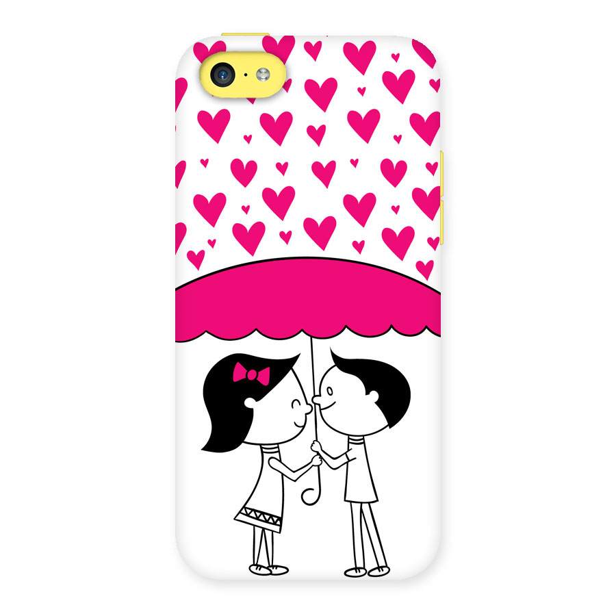 Romantic Couples with Hearts Back Case for iPhone 5C