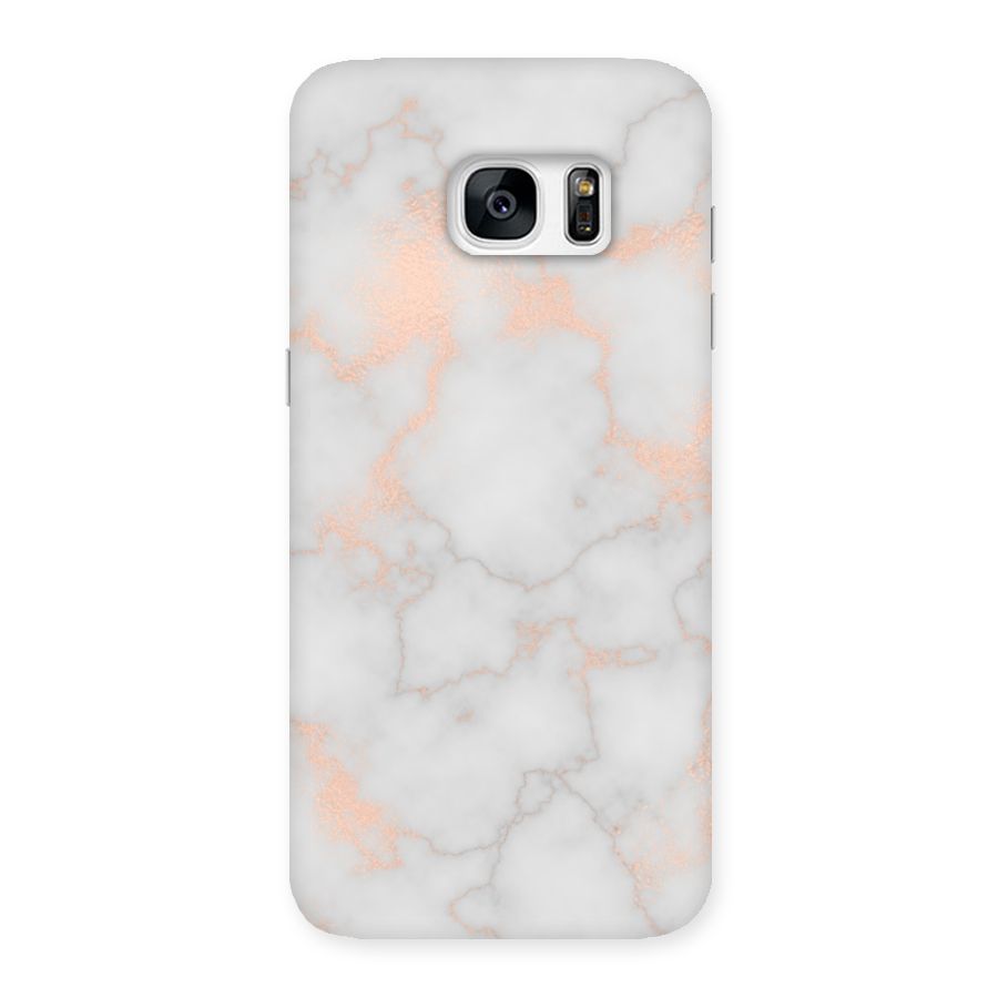 RoseGold Marble Back Case for Galaxy S7 Edge