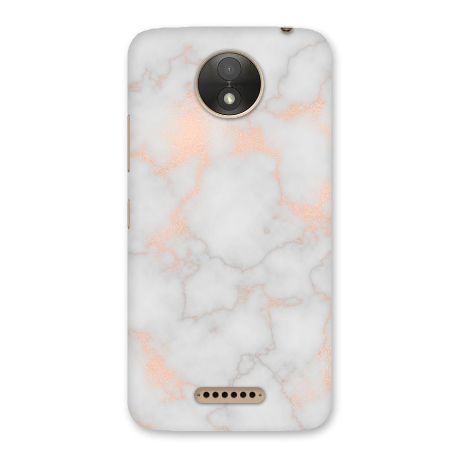RoseGold Marble Back Case for Moto C Plus