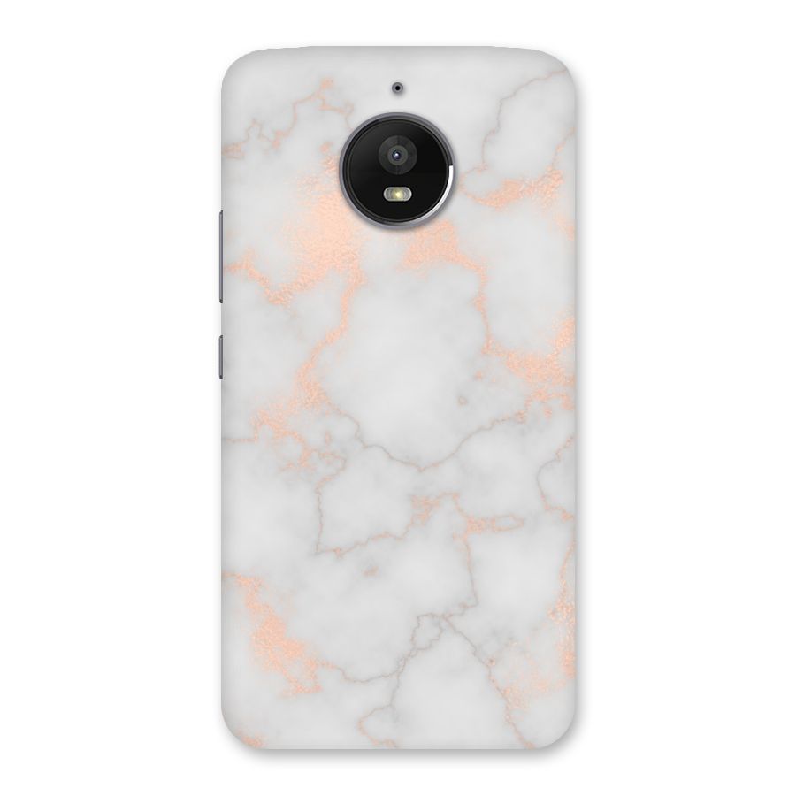 RoseGold Marble Back Case for Moto E4 Plus