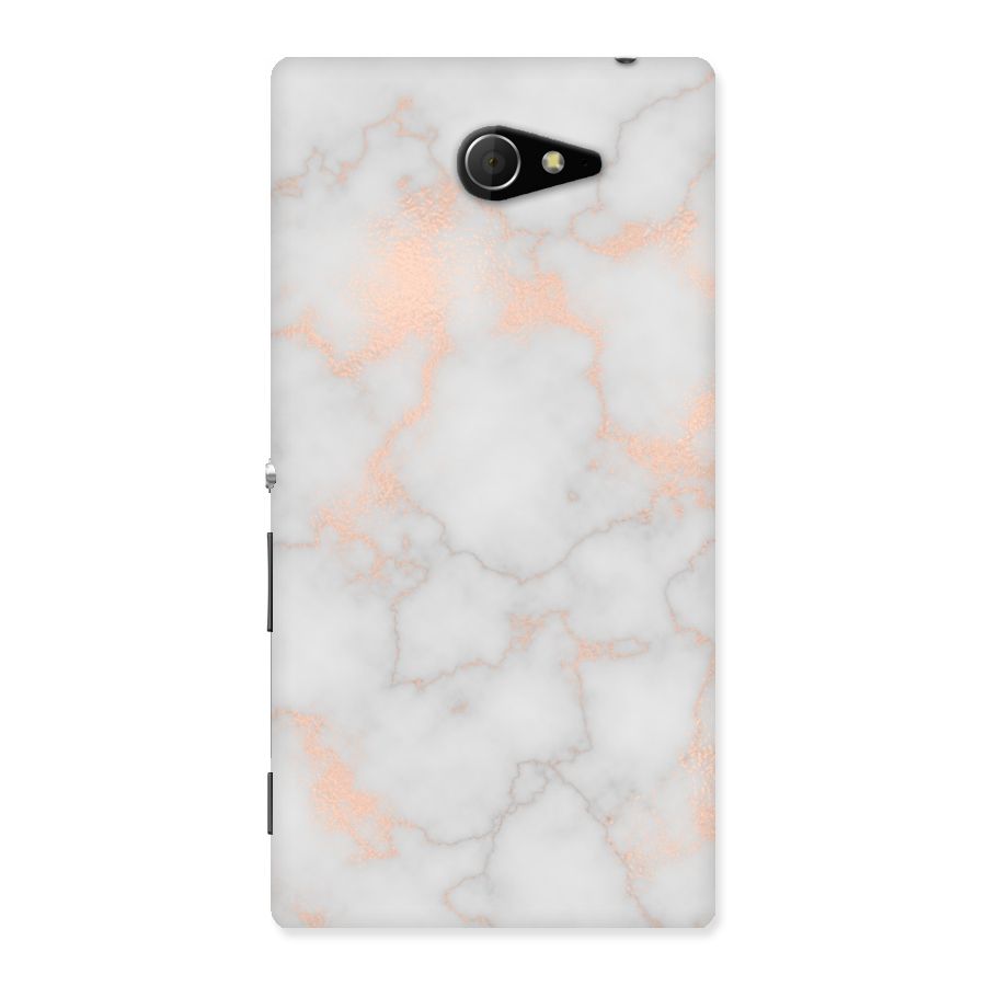 RoseGold Marble Back Case for Sony Xperia M2