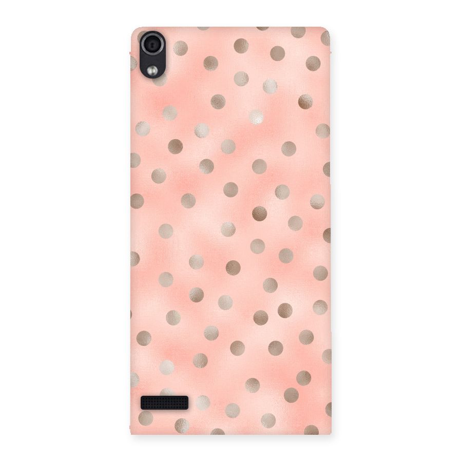 RoseGold Polka Dots Back Case for Ascend P6