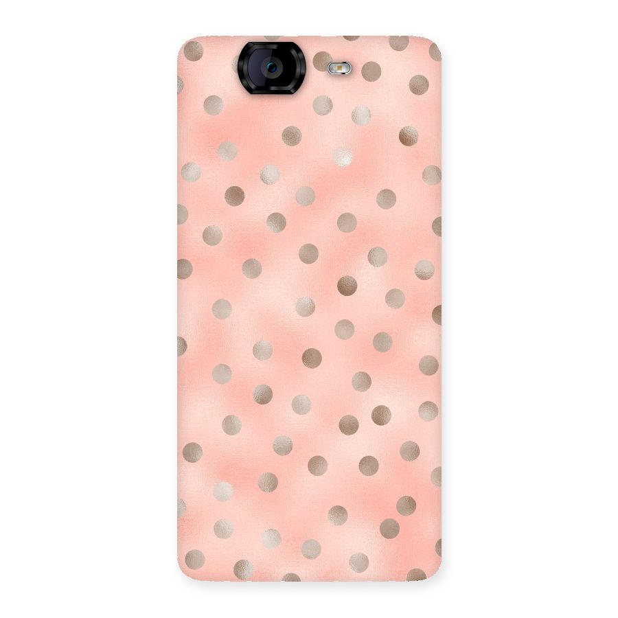 RoseGold Polka Dots Back Case for Canvas Knight A350