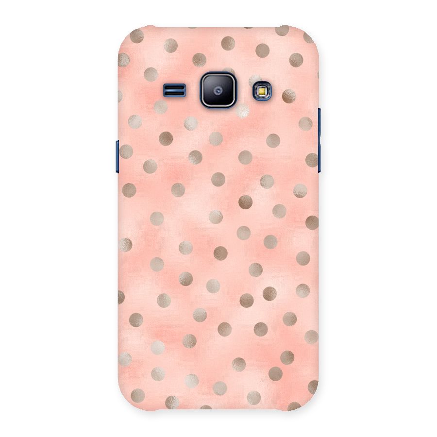 RoseGold Polka Dots Back Case for Galaxy J1