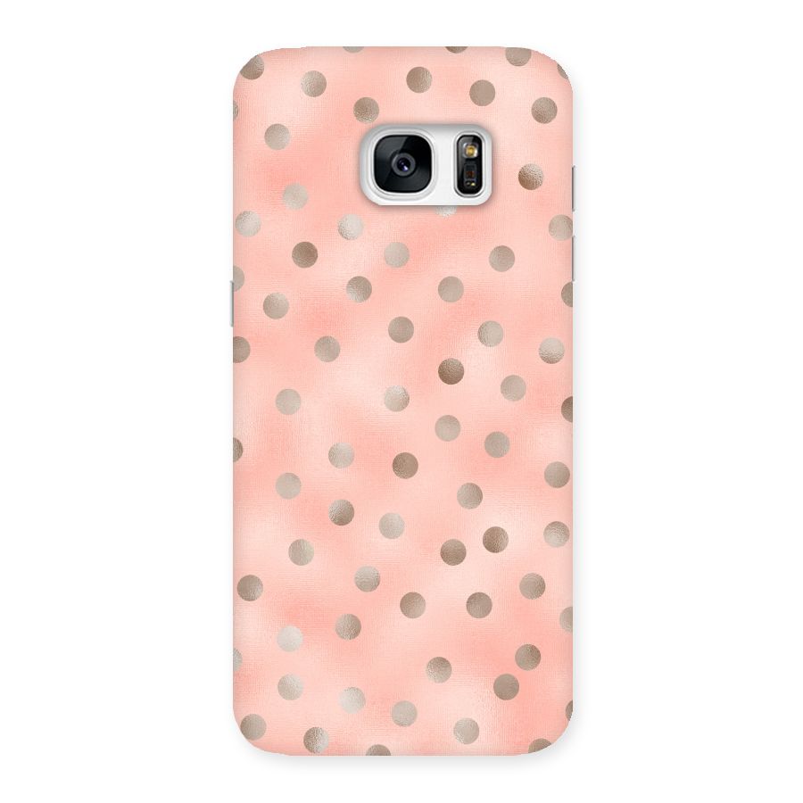 RoseGold Polka Dots Back Case for Galaxy S7 Edge
