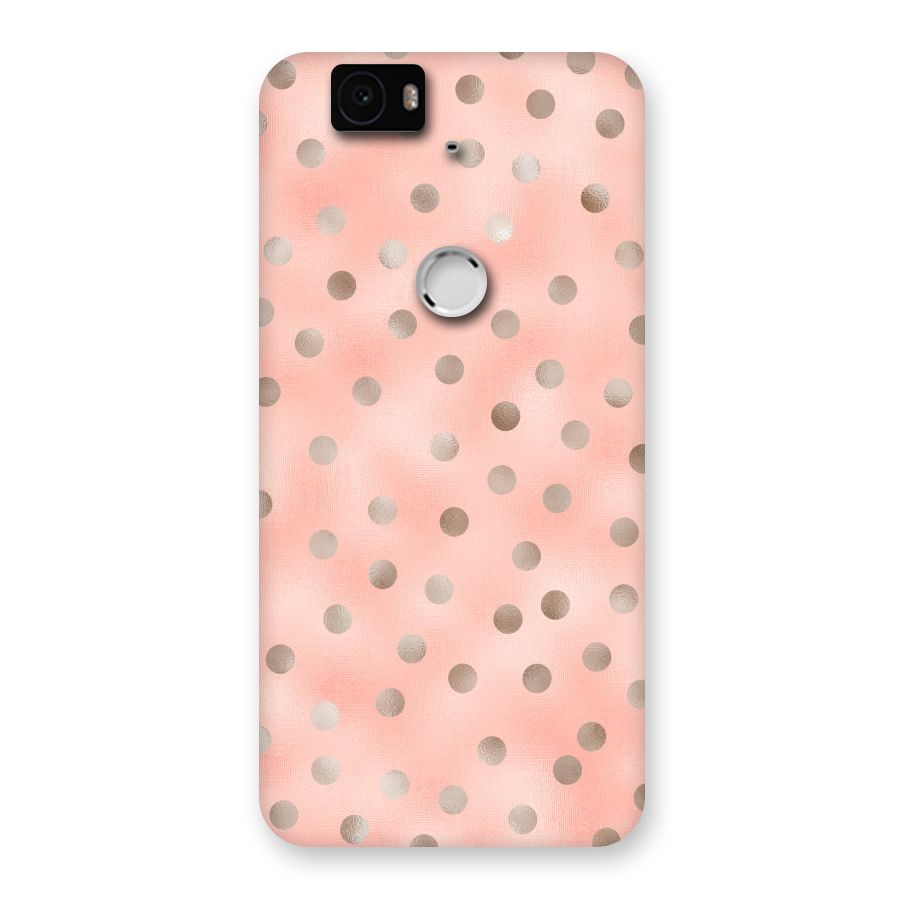 RoseGold Polka Dots Back Case for Google Nexus-6P
