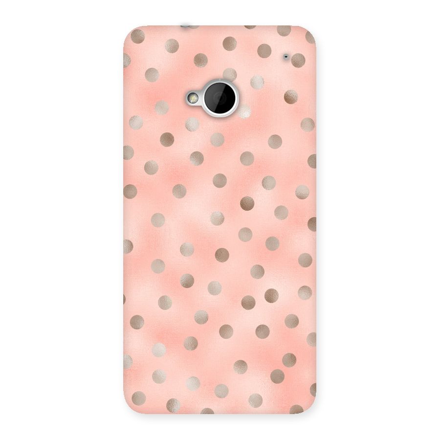 RoseGold Polka Dots Back Case for HTC One M7