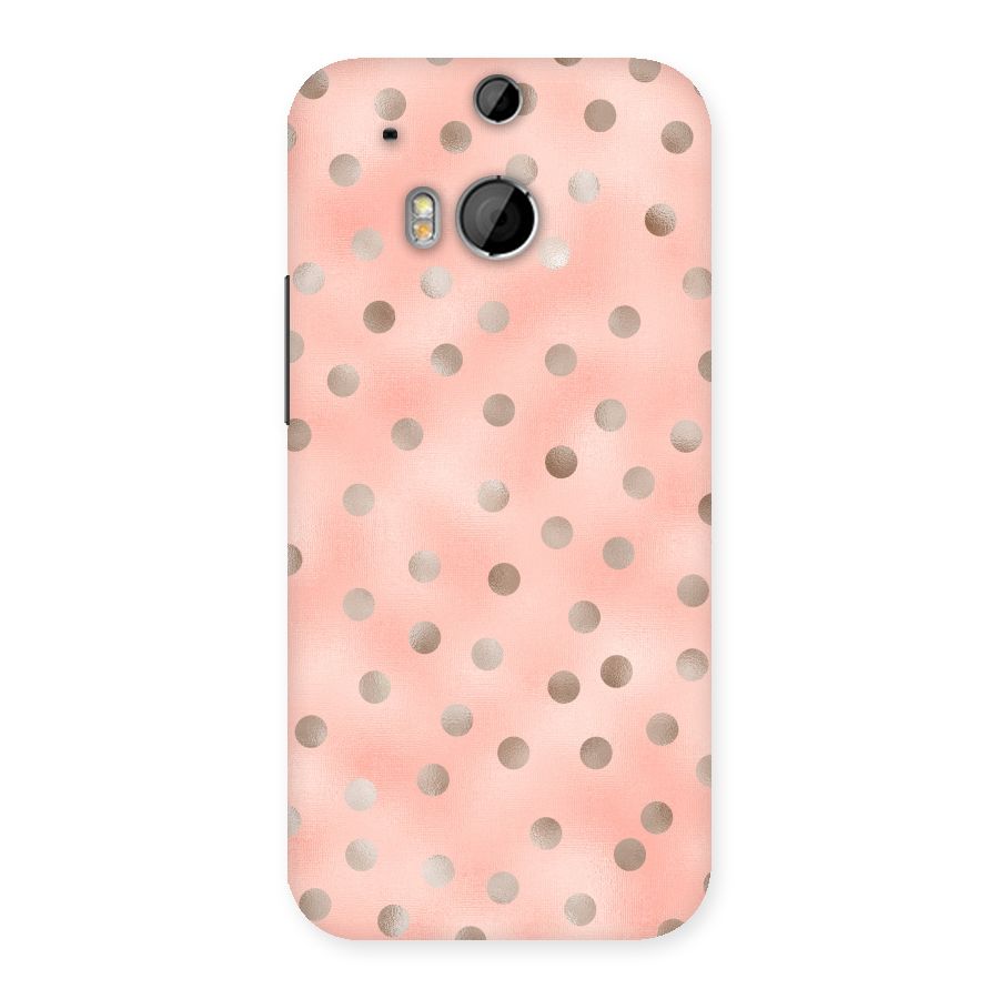 RoseGold Polka Dots Back Case for HTC One M8