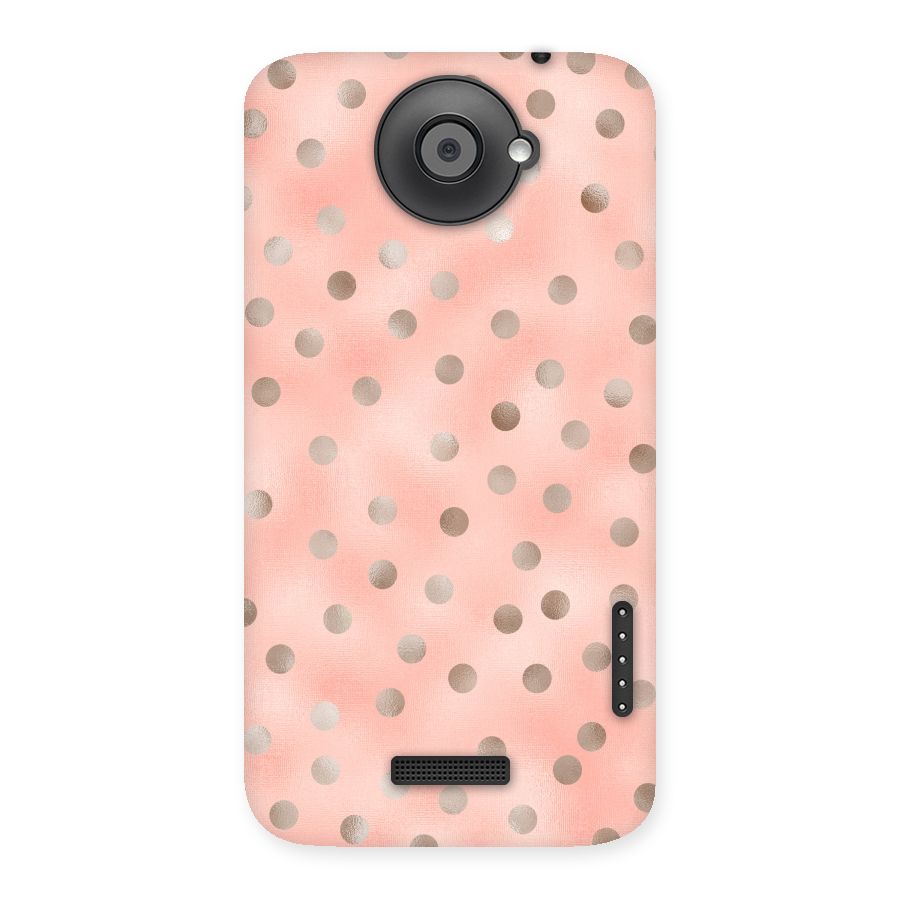 RoseGold Polka Dots Back Case for HTC One X