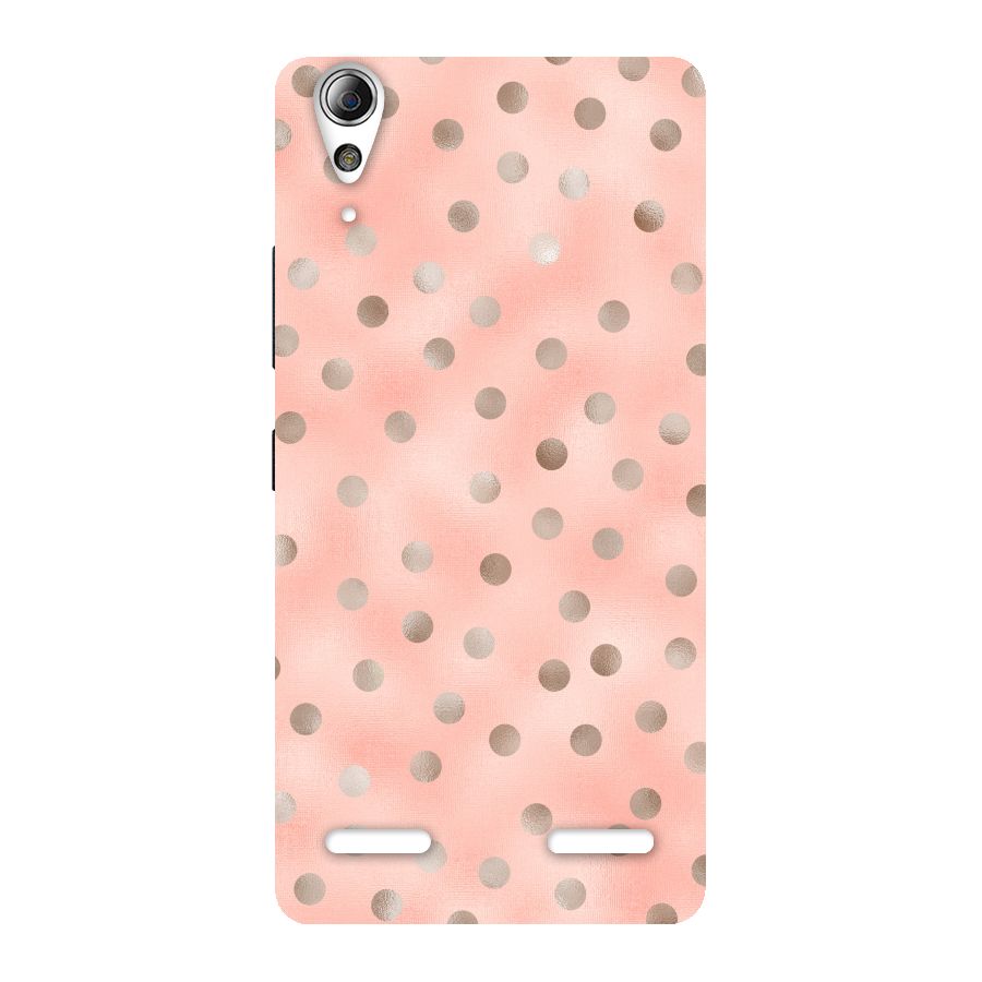 RoseGold Polka Dots Back Case for Lenovo A6000 Plus