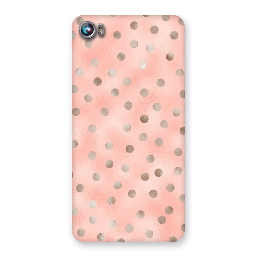 RoseGold Polka Dots Back Case for Micromax Canvas Fire 4 A107