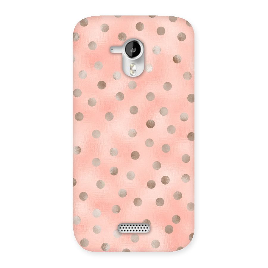 RoseGold Polka Dots Back Case for Micromax Canvas HD A116