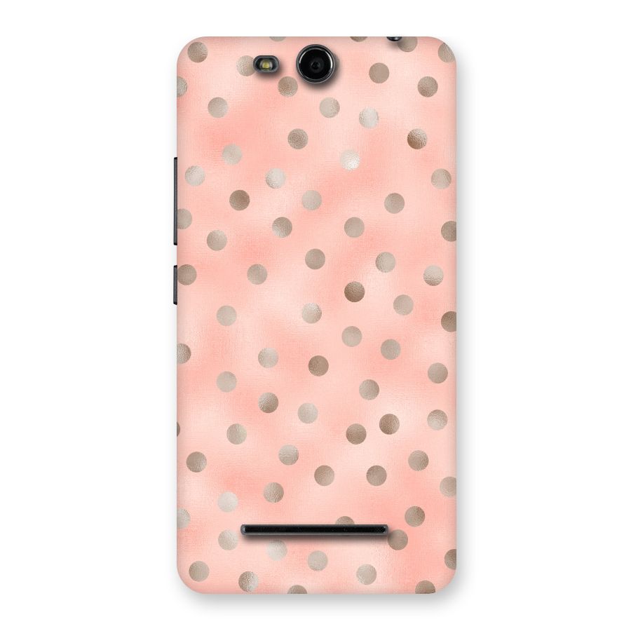 RoseGold Polka Dots Back Case for Micromax Canvas Juice 3 Q392