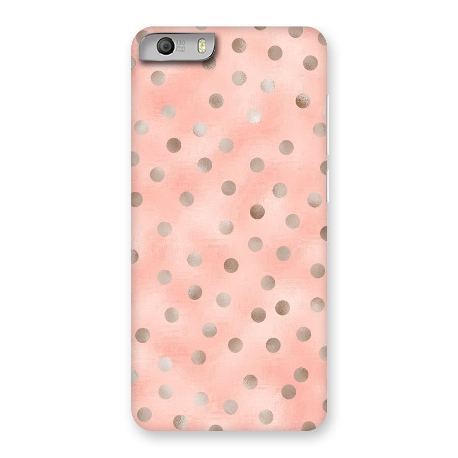 RoseGold Polka Dots Back Case for Micromax Canvas Knight 2