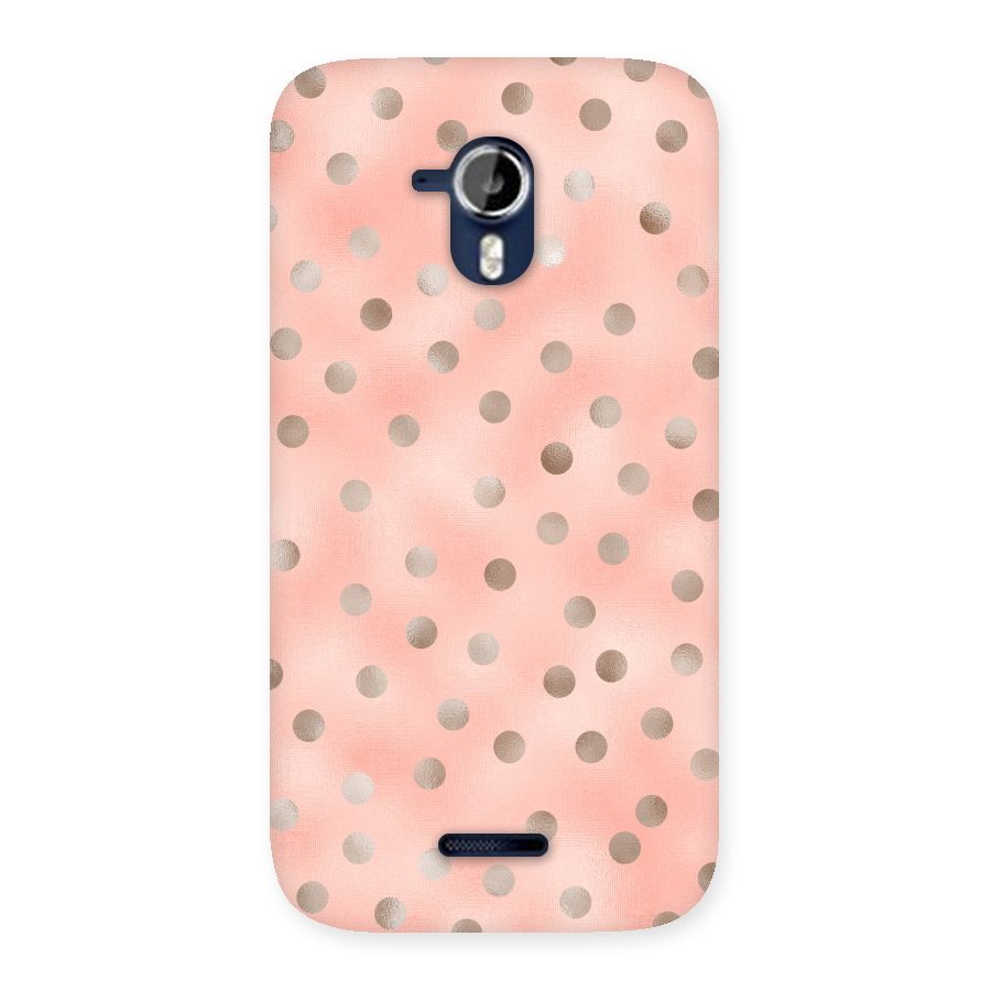 RoseGold Polka Dots Back Case for Micromax Canvas Magnus A117