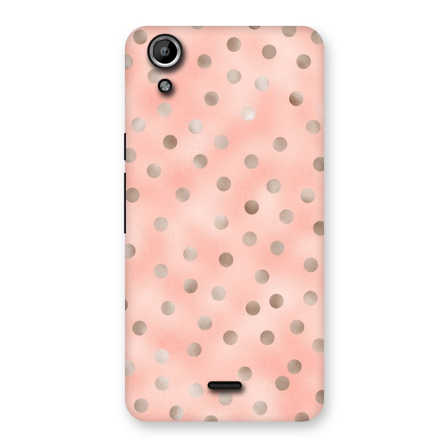 RoseGold Polka Dots Back Case for Micromax Canvas Selfie Lens Q345