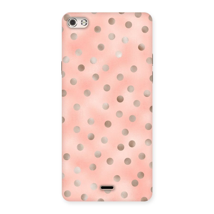 RoseGold Polka Dots Back Case for Micromax Canvas Silver 5
