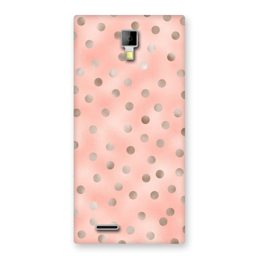 RoseGold Polka Dots Back Case for Micromax Canvas Xpress A99