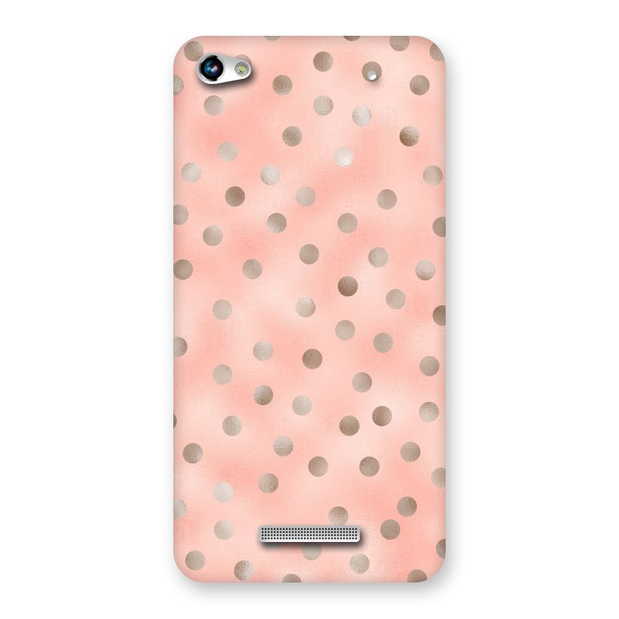 RoseGold Polka Dots Back Case for Micromax Hue 2