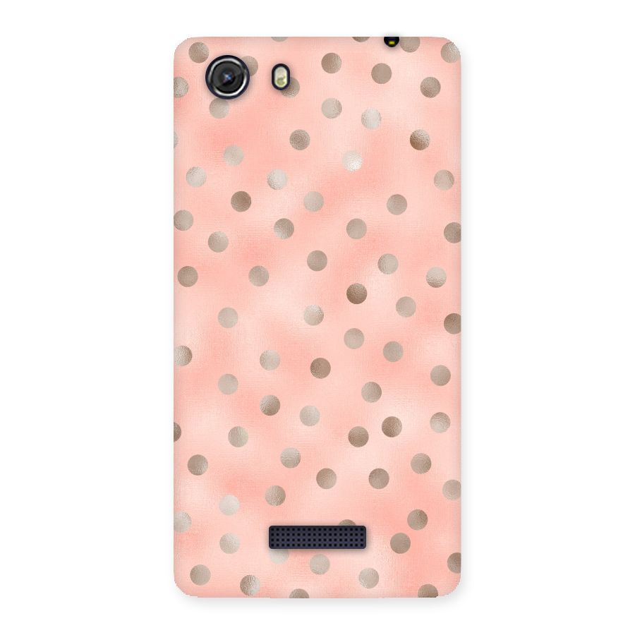 RoseGold Polka Dots Back Case for Micromax Unite 3
