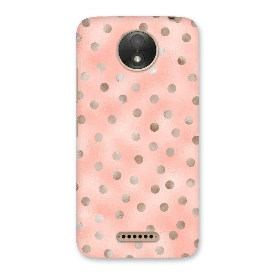 RoseGold Polka Dots Back Case for Moto C Plus