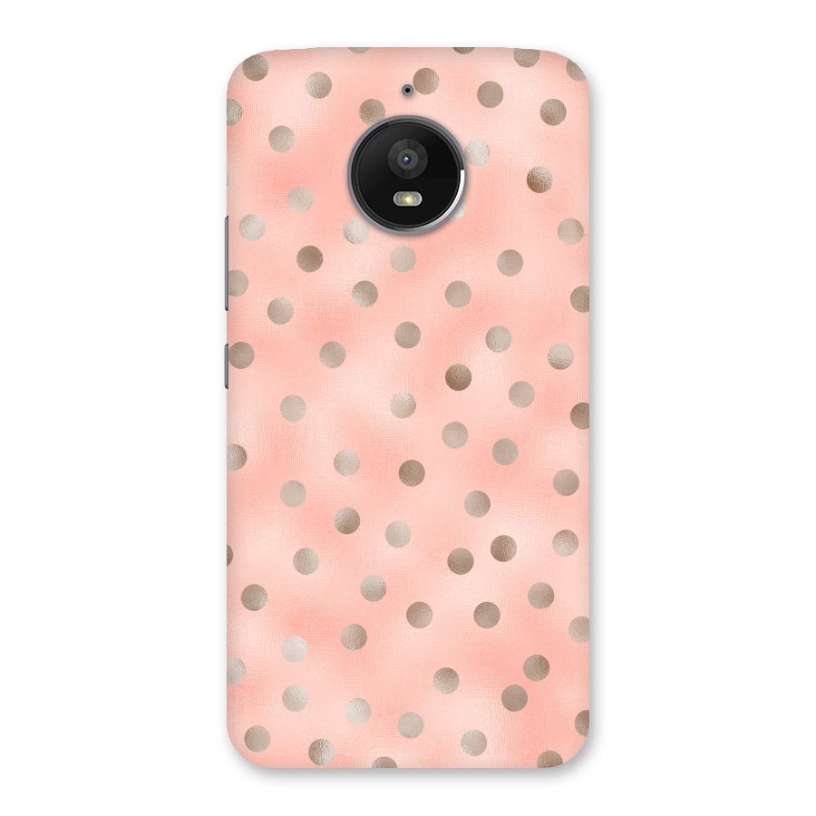 RoseGold Polka Dots Back Case for Moto E4 Plus