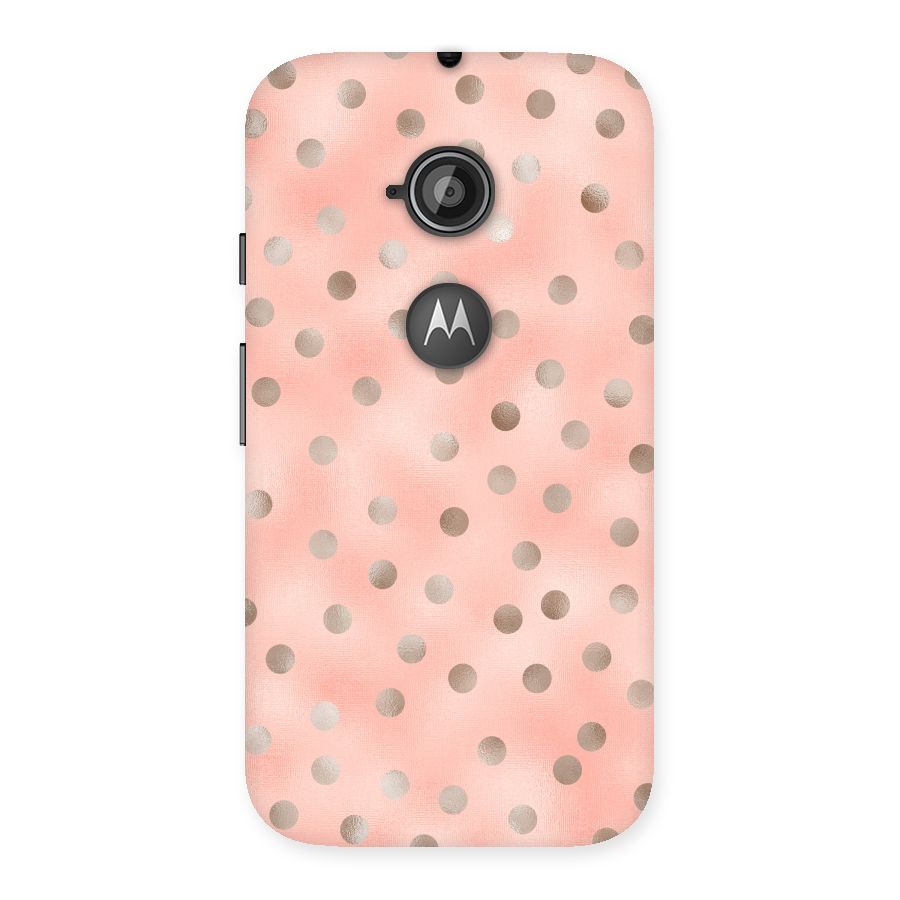 RoseGold Polka Dots Back Case for Moto E 2nd Gen