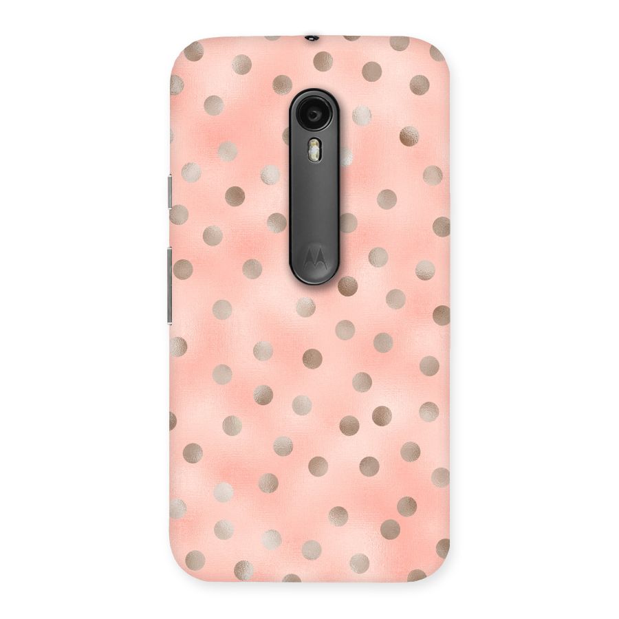 RoseGold Polka Dots Back Case for Moto G Turbo