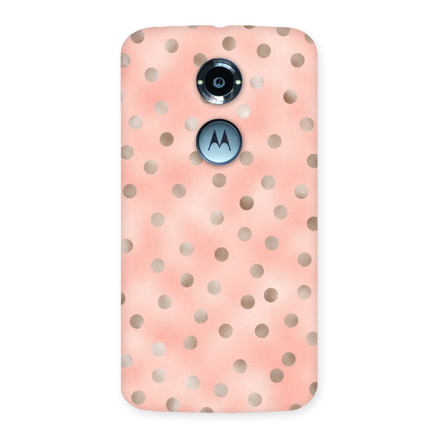 RoseGold Polka Dots Back Case for Moto X 2nd Gen
