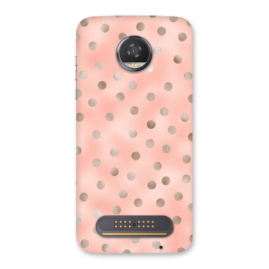 RoseGold Polka Dots Back Case for Moto Z2 Play
