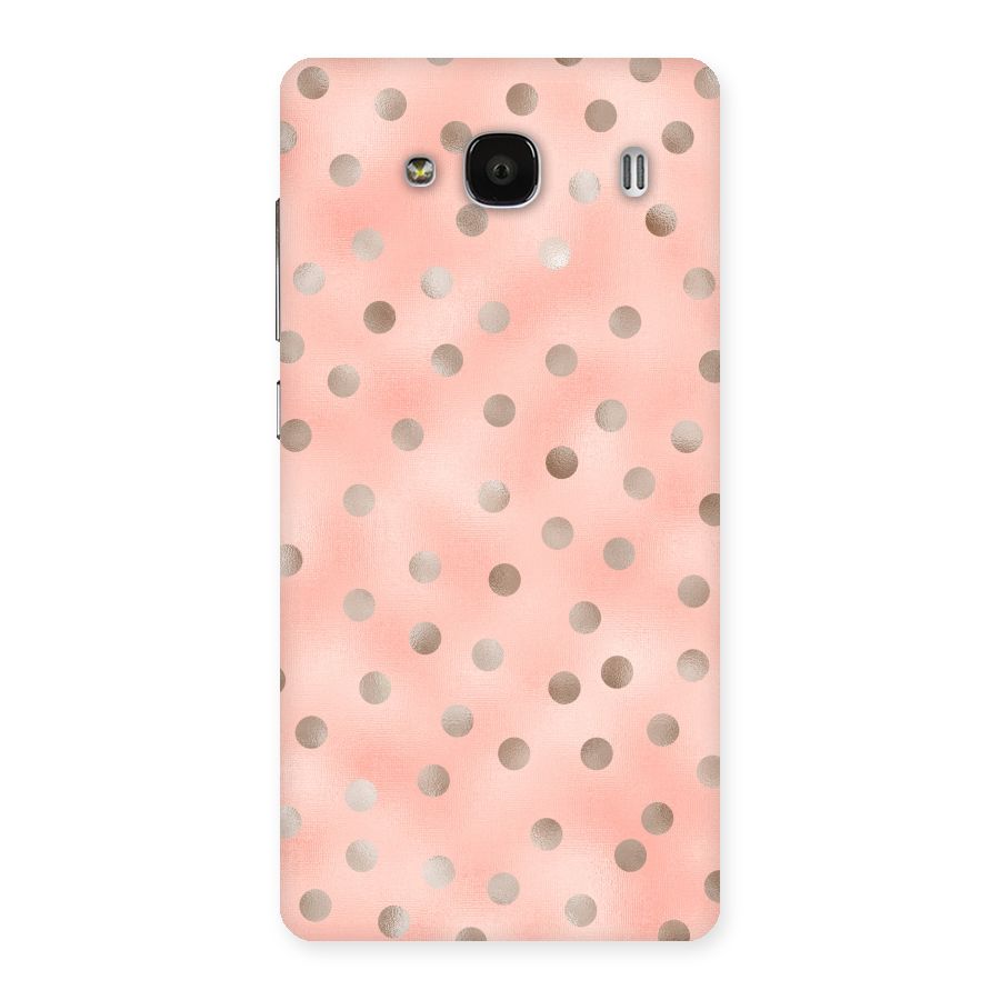 RoseGold Polka Dots Back Case for Redmi 2
