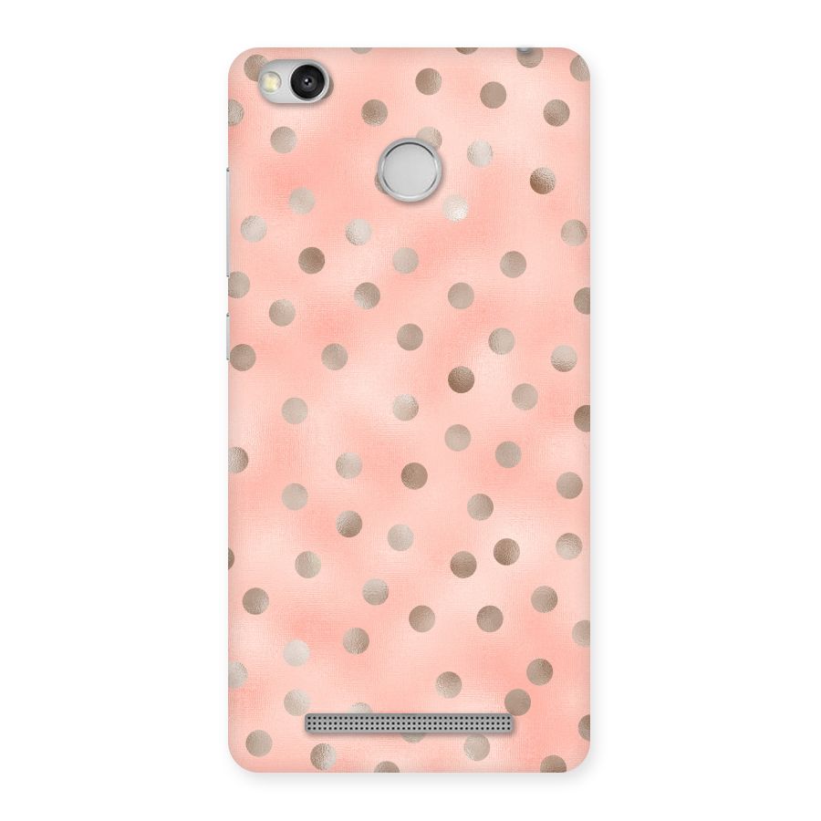 RoseGold Polka Dots Back Case for Redmi 3S Prime
