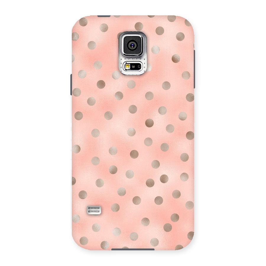 RoseGold Polka Dots Back Case for Samsung Galaxy S5