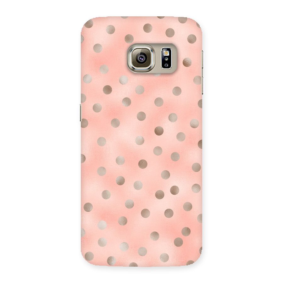 RoseGold Polka Dots Back Case for Samsung Galaxy S6 Edge