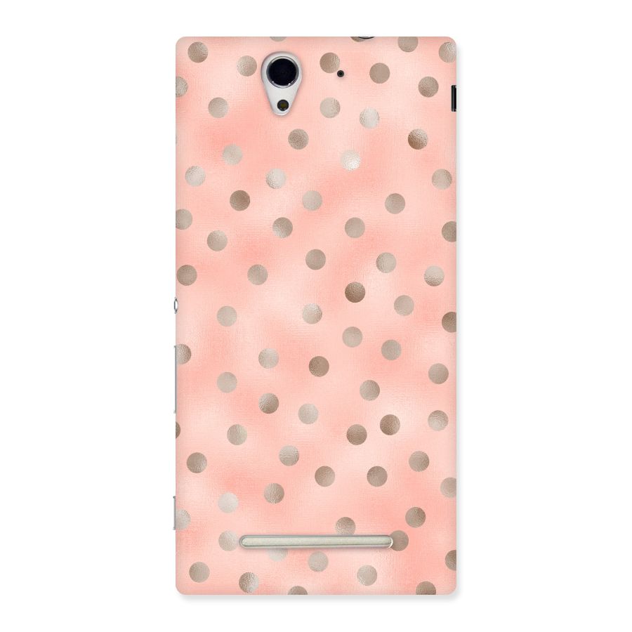 RoseGold Polka Dots Back Case for Sony Xperia C3