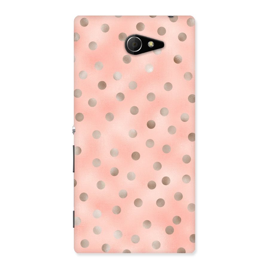 RoseGold Polka Dots Back Case for Sony Xperia M2