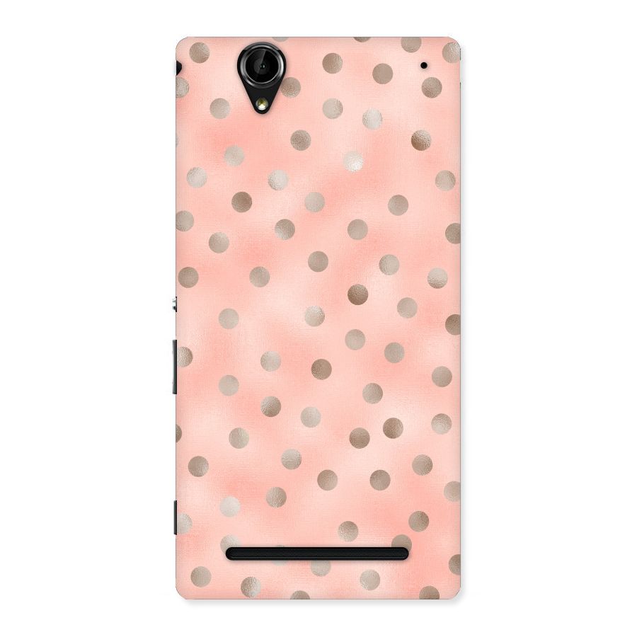 RoseGold Polka Dots Back Case for Sony Xperia T2