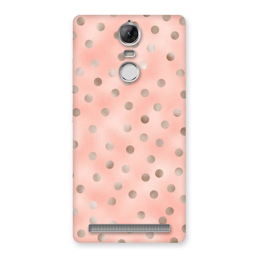 RoseGold Polka Dots Back Case for Vibe K5 Note